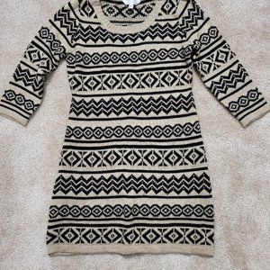 NWT Black & Beige Sweater Dress, Size M, 44% off Original Price